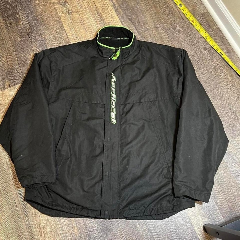 Vintage 2000s Arctic Cat Arcticwear Racing Jacket Black Green Mens Large